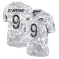 LA.Rams #9 Matthew Stafford Player Arctic Camo Salute To Service Limited Game BALCE Stitched Jerseys