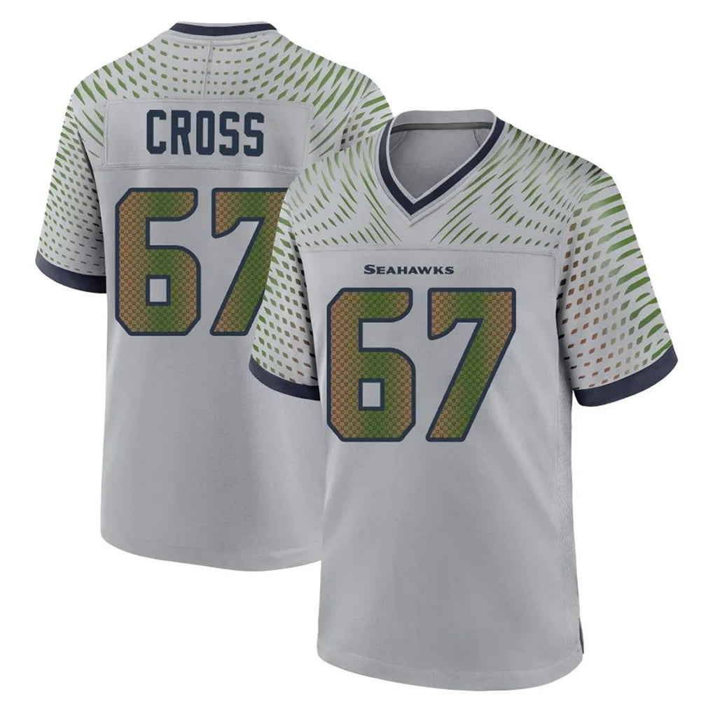S.Seahawks #67 Charles Cross Player Grey 2025 Rivalries Collection Home Game BALCE Stitched Jerseys