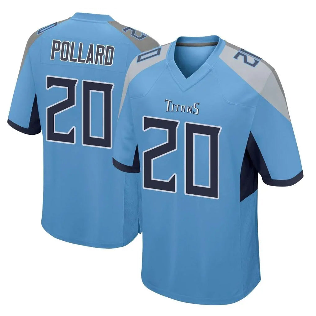 T.Titans #20 Tony Pollard Player Light Blue Home Game BALCE Stitched Jerseys