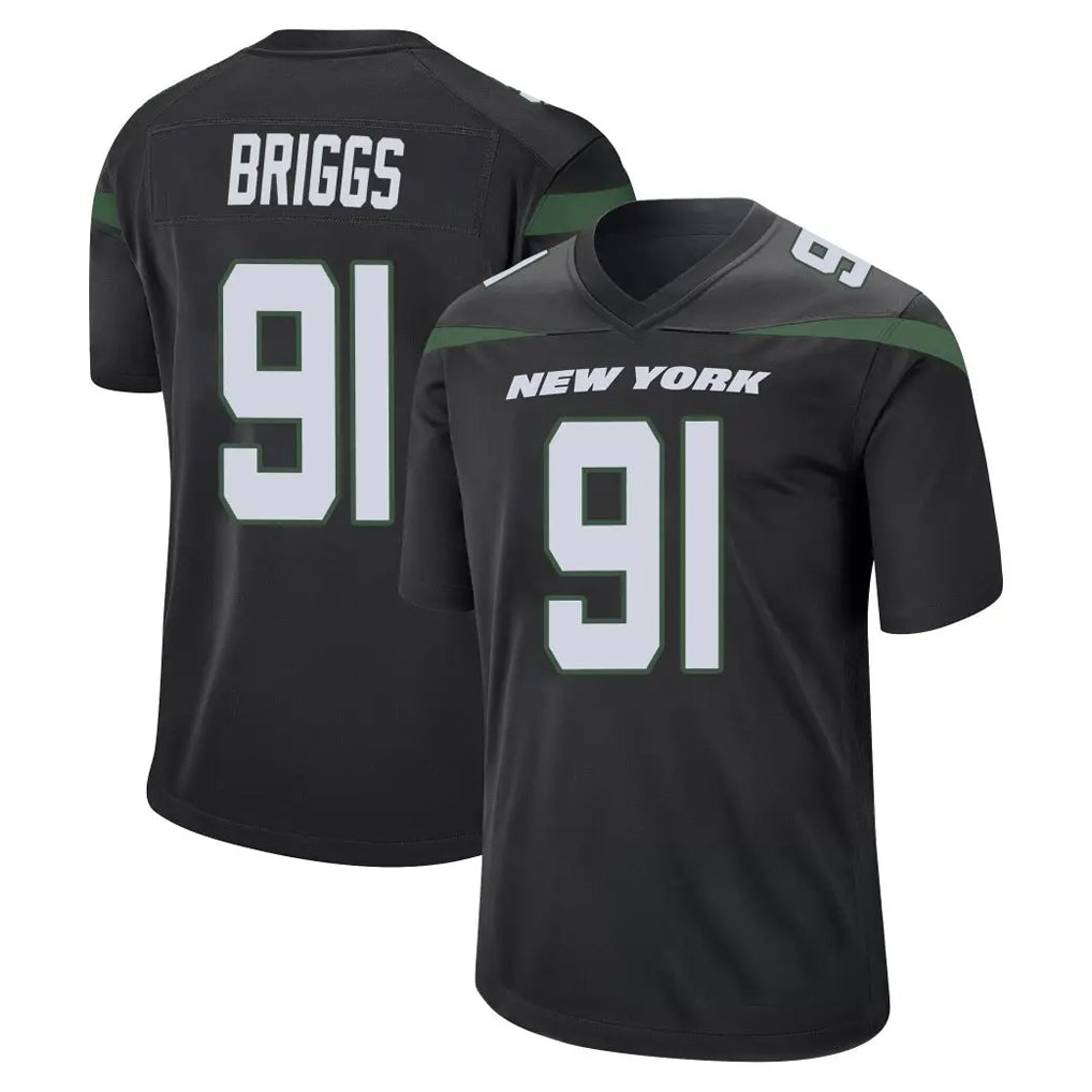 NY.Jets #91 Jowon Briggs Player Stealth Black Home Game BALCE Stitched Jerseys