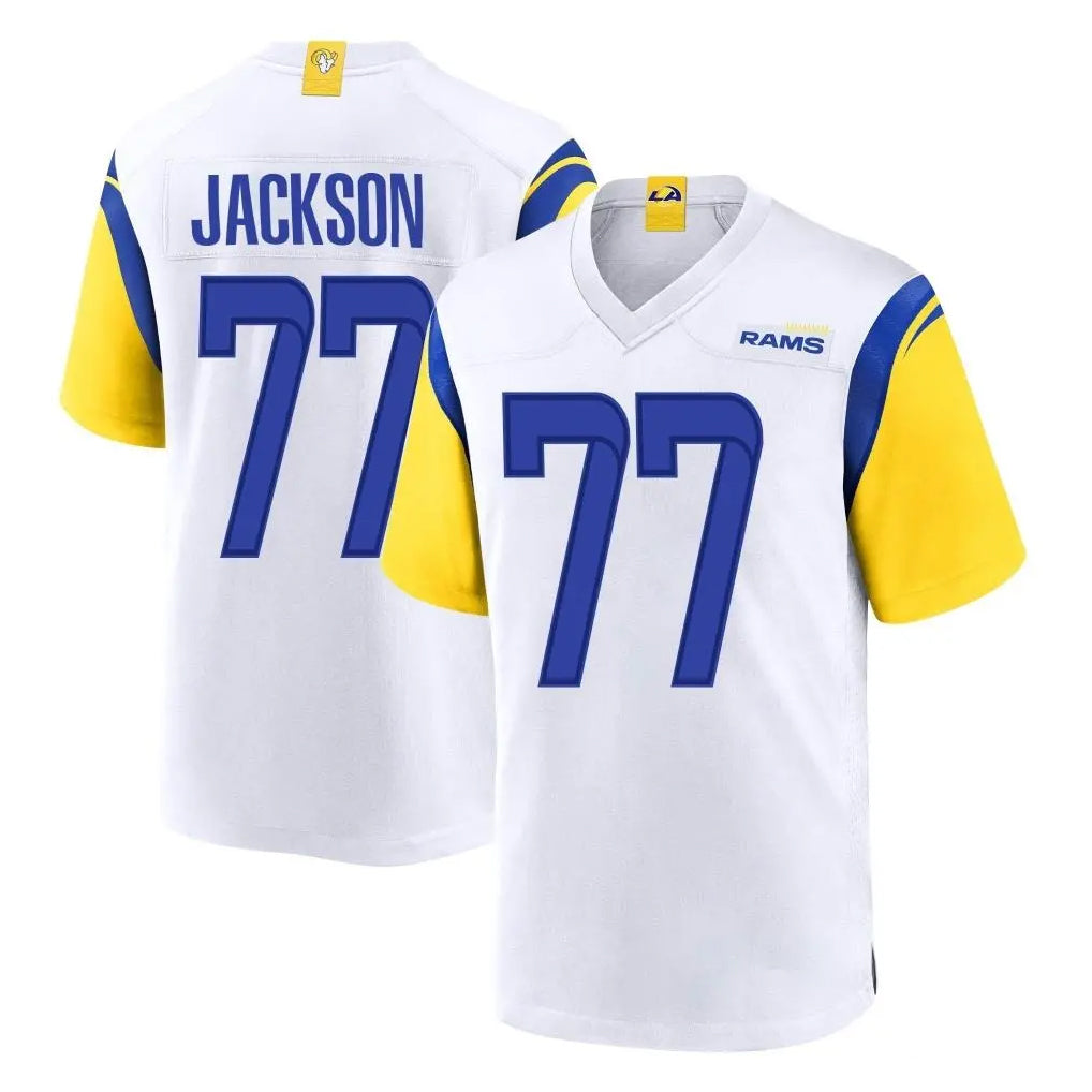 LA.Rams #77 Alaric Jackson Player White Home Game BALCE Stitched Jerseys