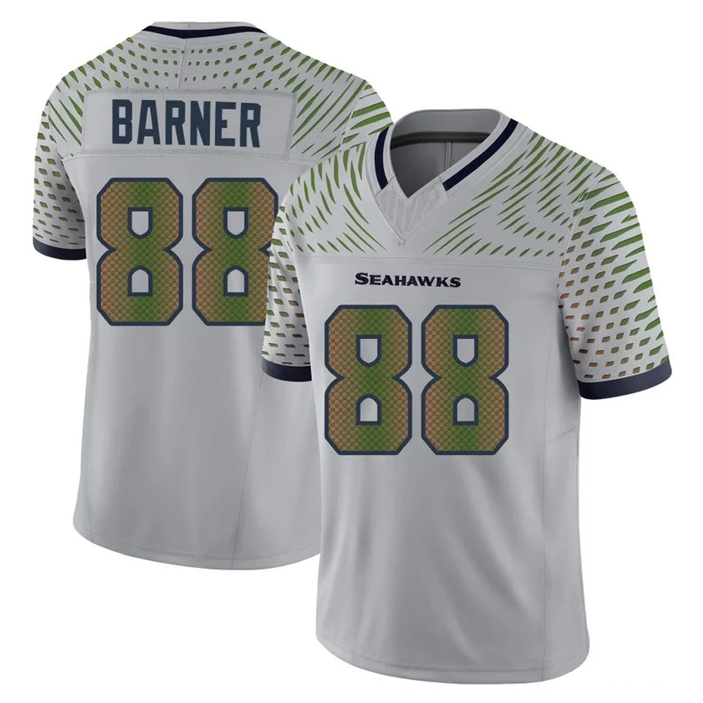 S.Seahawks #88 AJ Barner Player Grey Limited 2025 Rivalries Collection Home Game BALCE Stitched Jerseys