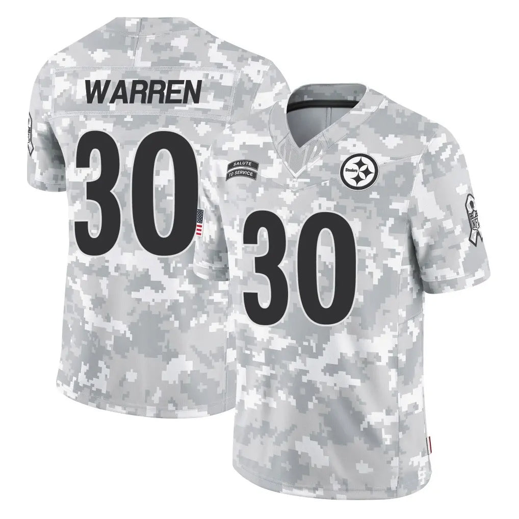 P.Steelers #30 Jaylen Warren Player Arctic Camo Limited Salute To Service Home Game BALCE Stitched Jerseys