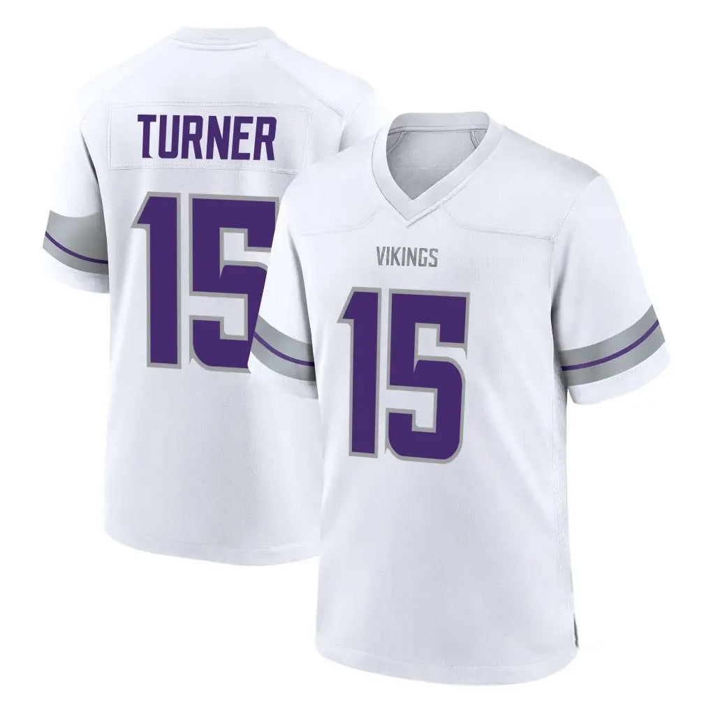 M.Vikings #15 Dallas Turner Player White Alternate Home Game BALCE Stitched Jerseys