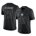 M.Dolphins #28 De'Von Achane Player Black Reflective Limited Game BALCE Stitched Jerseys
