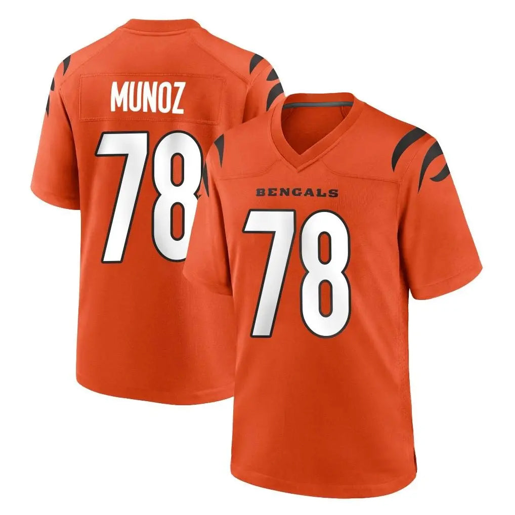 C.Bengals #78 Anthony Munoz Player Orange Home Game BALCE Stitched Jerseys