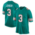 M.Dolphins #3 Chris Johnson Player Aqua Alternate Home Game BALCE Stitched Jerseys