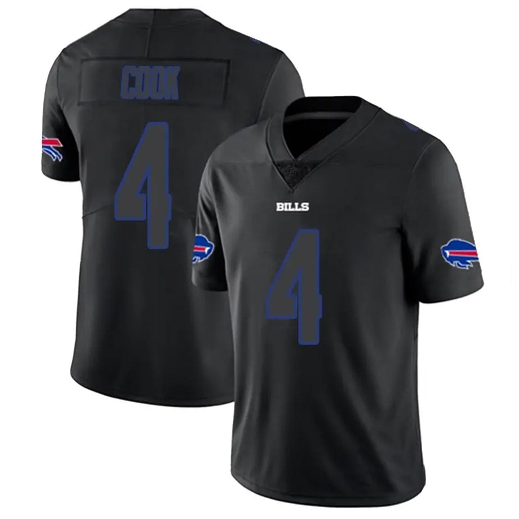 B.Bills #4 James Cook III Player Black Impact Limited BALCE Stitched Jerseys