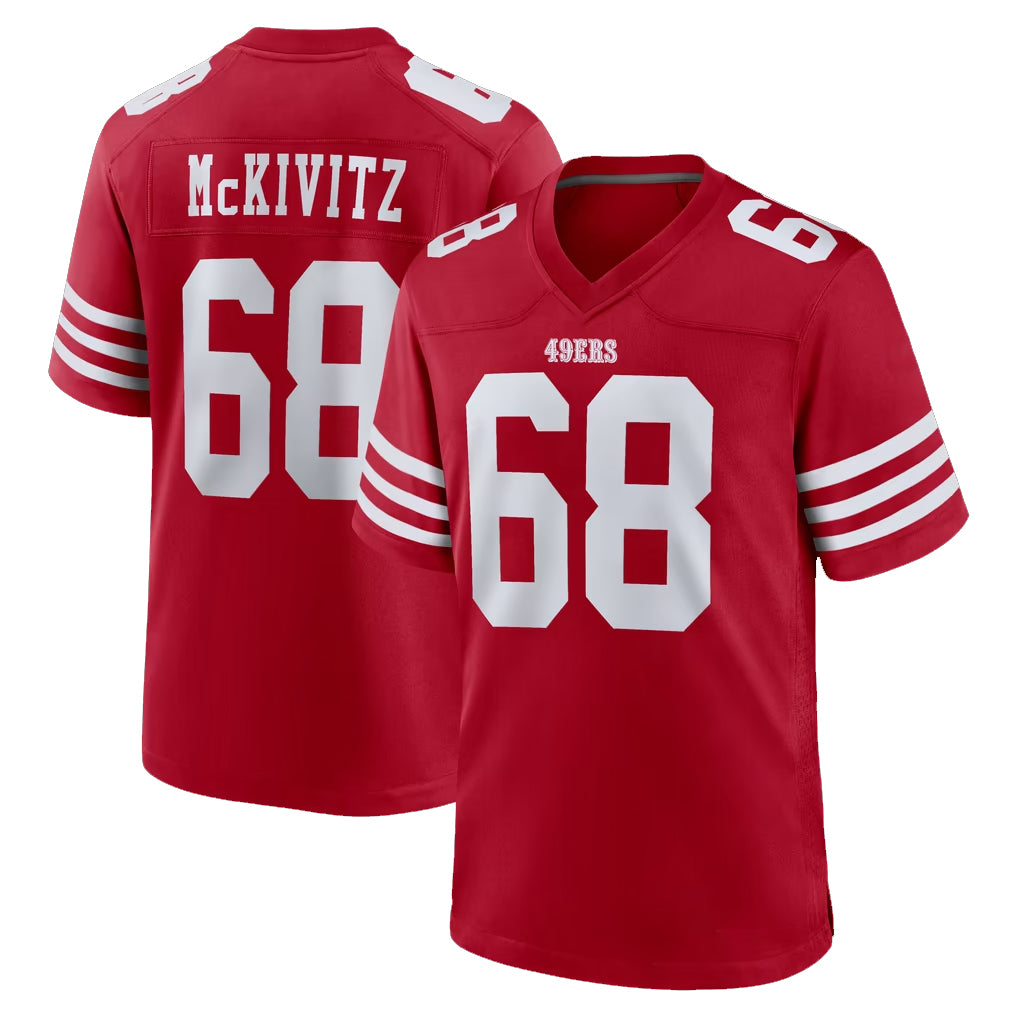 SF.49ers #68 Colton McKivitz Player Red Game Home BALCE Stitched Jerseys
