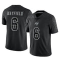 TB.Buccaneers #6 Baker Mayfield Player Black Reflective Limited Home Game BALCE Stitched Jerseys
