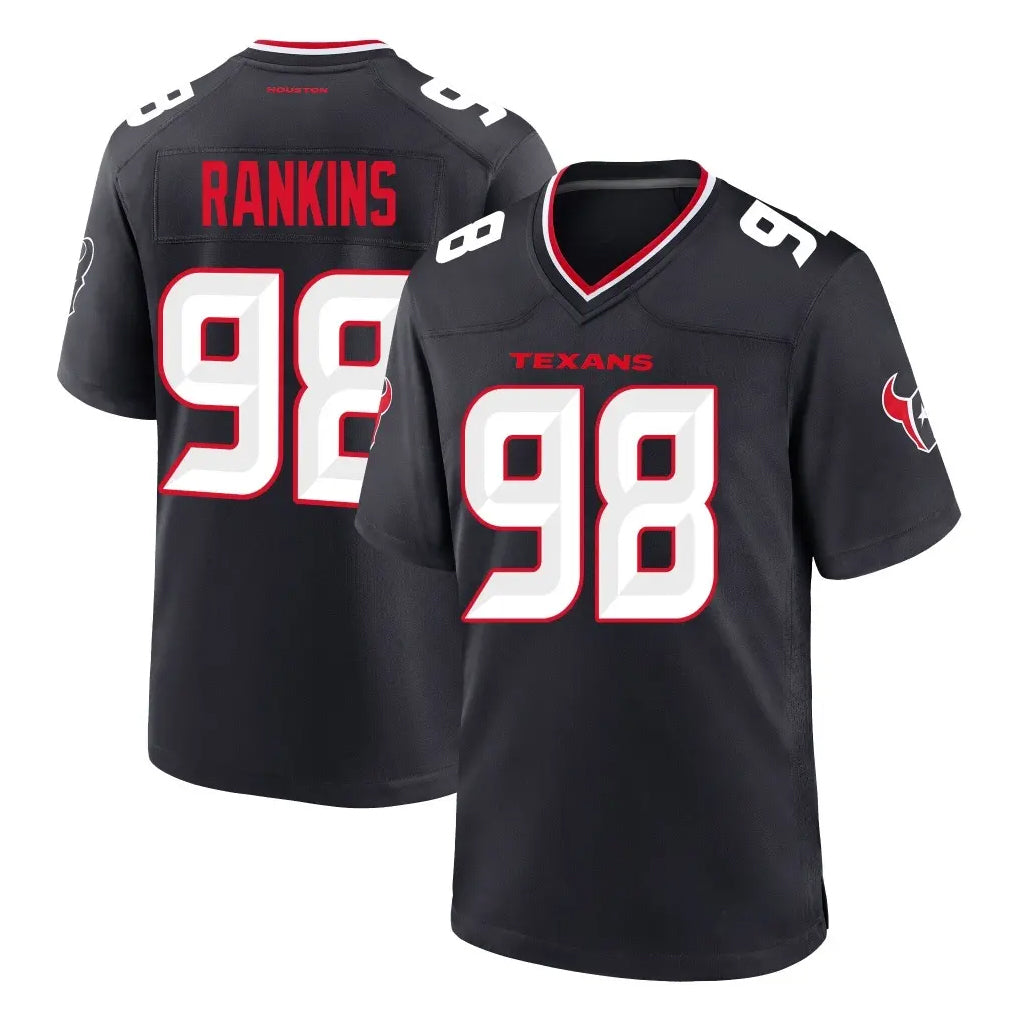 H.Texans #98 Sheldon Rankins Player Navy Team Home Game BALCE Stitched Jerseys