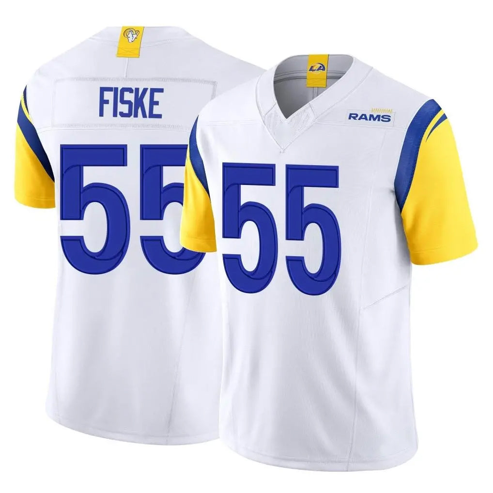 LA.Rams #55 Braden Fiske Player White Limited Vapor F.U.S.E. Home Game BALCE Stitched Jerseys