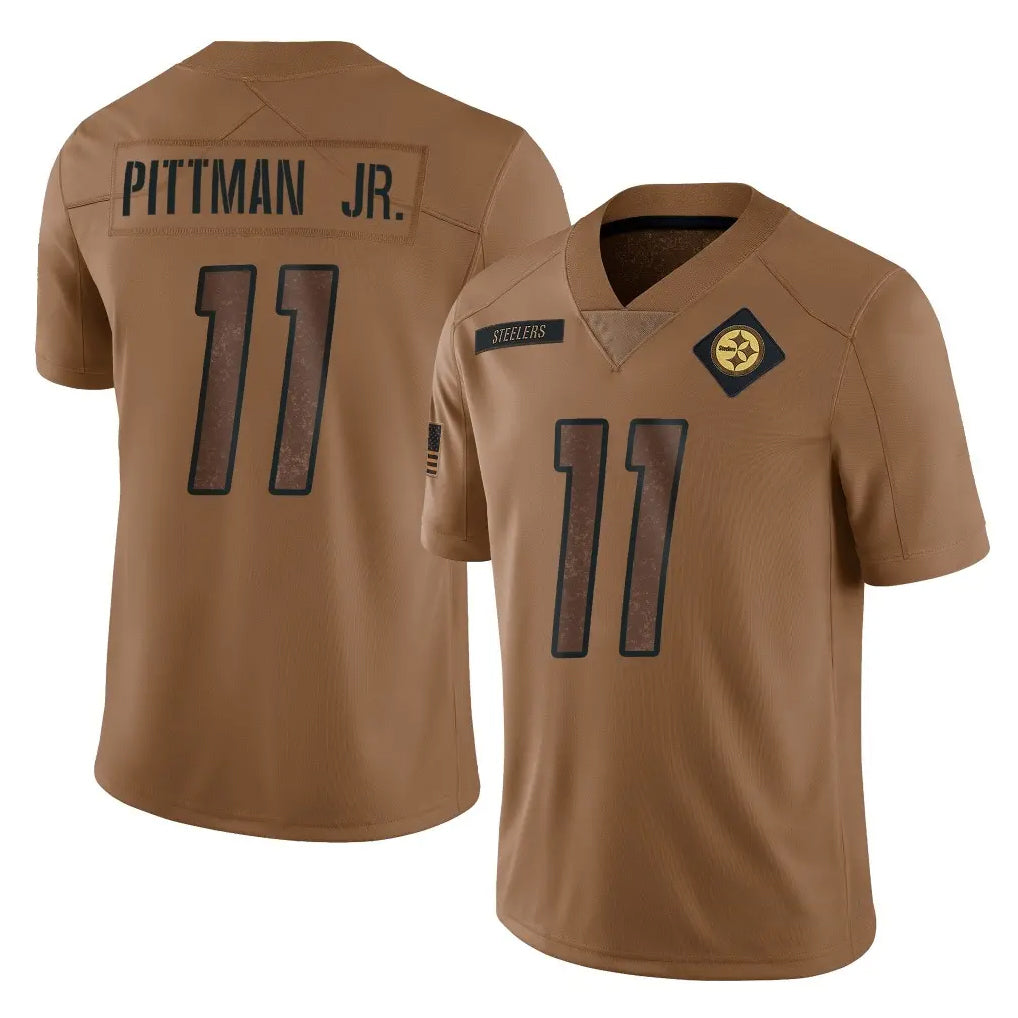 P.Steelers #11 Michael Pittman Jr. Player Brown Limited Salute To Service Home Game BALCE Stitched Jerseys