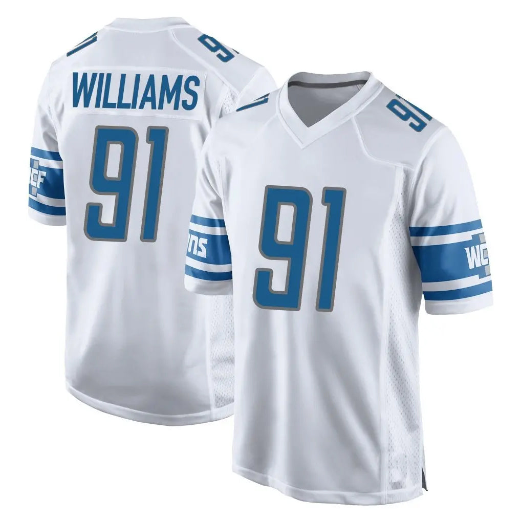 D.Lions #91 Tyleik Williams Player White Home Game BALCE Stitched Jerseys
