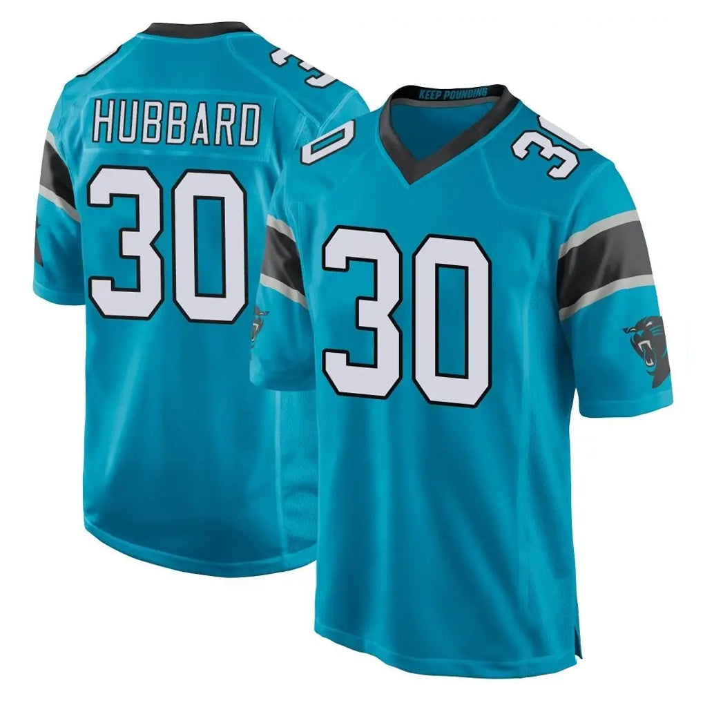 C.Panthers #30 Chuba Hubbard Player Blue Game BALCE Stitched Jerseys