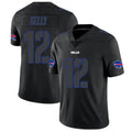 B.Bills #12 Jim Kelly Player Limited Black Impact BALCE Stitched Jerseys