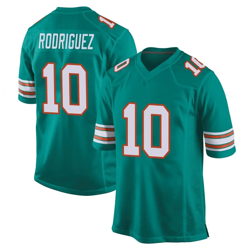 M.Dolphins #10 Jacob Rodriguez Player Aqua Alternate Home Game BALCE Stitched Jerseys