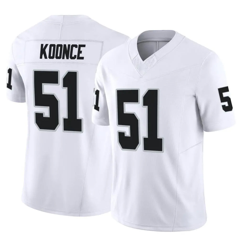 LV.Raiders #51 Malcolm Koonce Player White Limited Vapor F.U.S.E. Home Game BALCE Stitched Jerseys