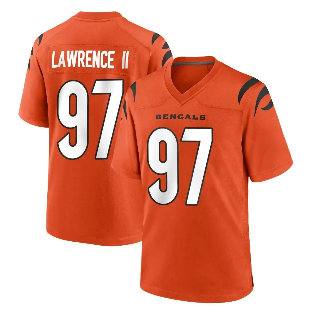 C.Bengals #97 Dexter Lawrence II Player Orange Home Game BALCE Stitched Jerseys