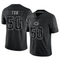 GB.Packers #50 Zach Tom Player Black Reflective Limited Home Game BALCE Stitched Jerseys