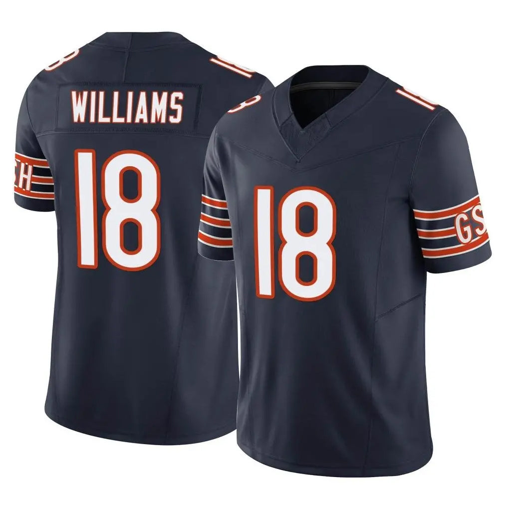 C.Bears #18 Caleb Williams Player Navy Vapor F.U.S.E. Limited Home Game BALCE Stitched Jerseys