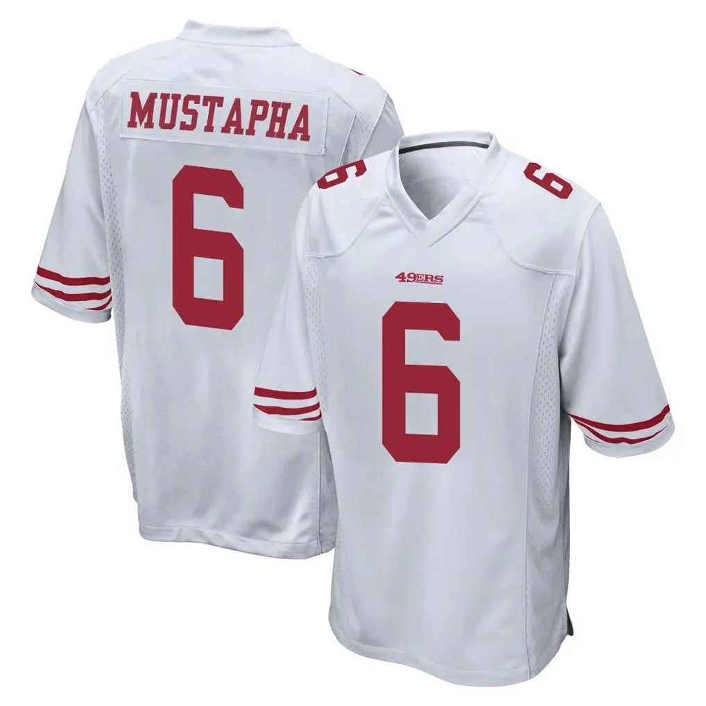 SF.49ers #6 Malik Mustapha Player White Home Game BALCE Stitched Jerseys