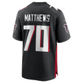 A.Falcons #70 Jake Matthews Player Black Home Game BALCE Stitched Jerseys