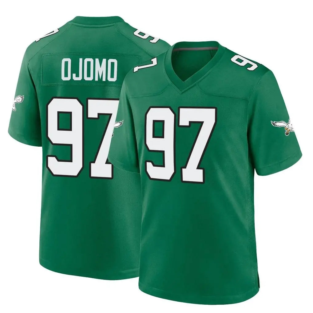 P.Eagles #97 Moro Ojomo Player Green Kelly Alternate Home Game BALCE Stitched Jerseys