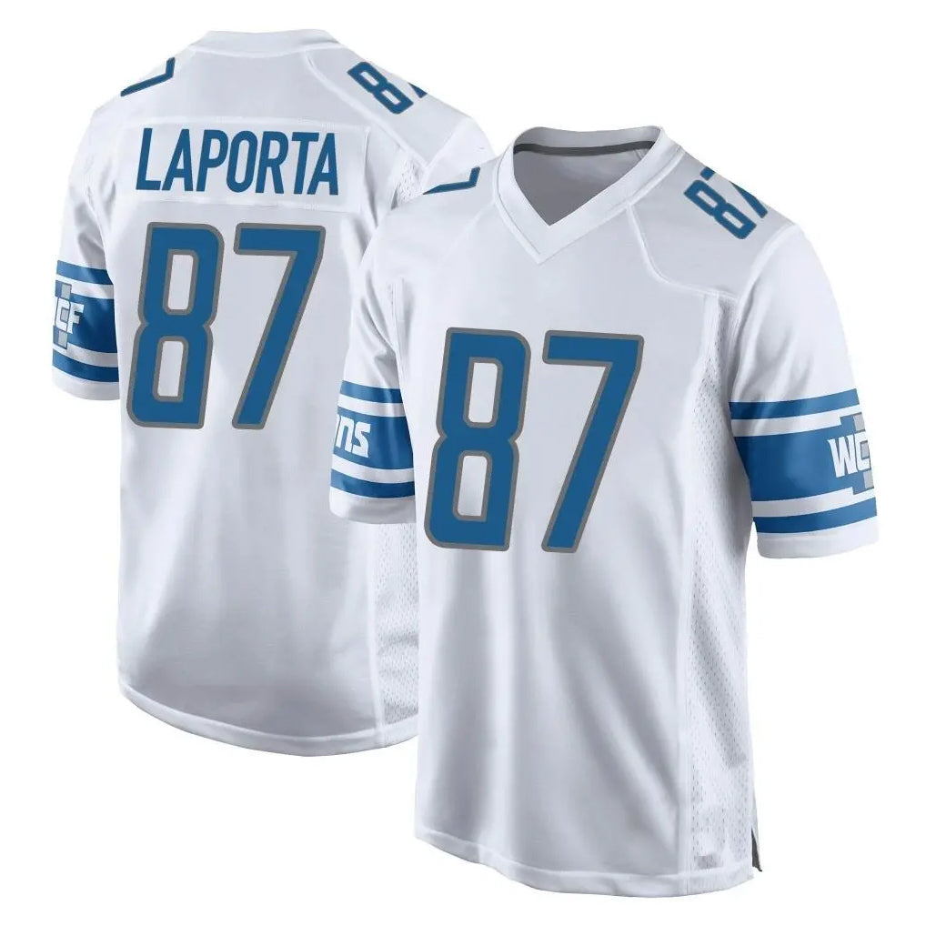 D.Lions #87 Sam LaPorta Player White Home Game BALCE Stitched Jerseys