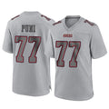 SF.49ers #77 Dominick Puni Player Gray Atmosphere Fashion Home Game BALCE Stitched Jerseys