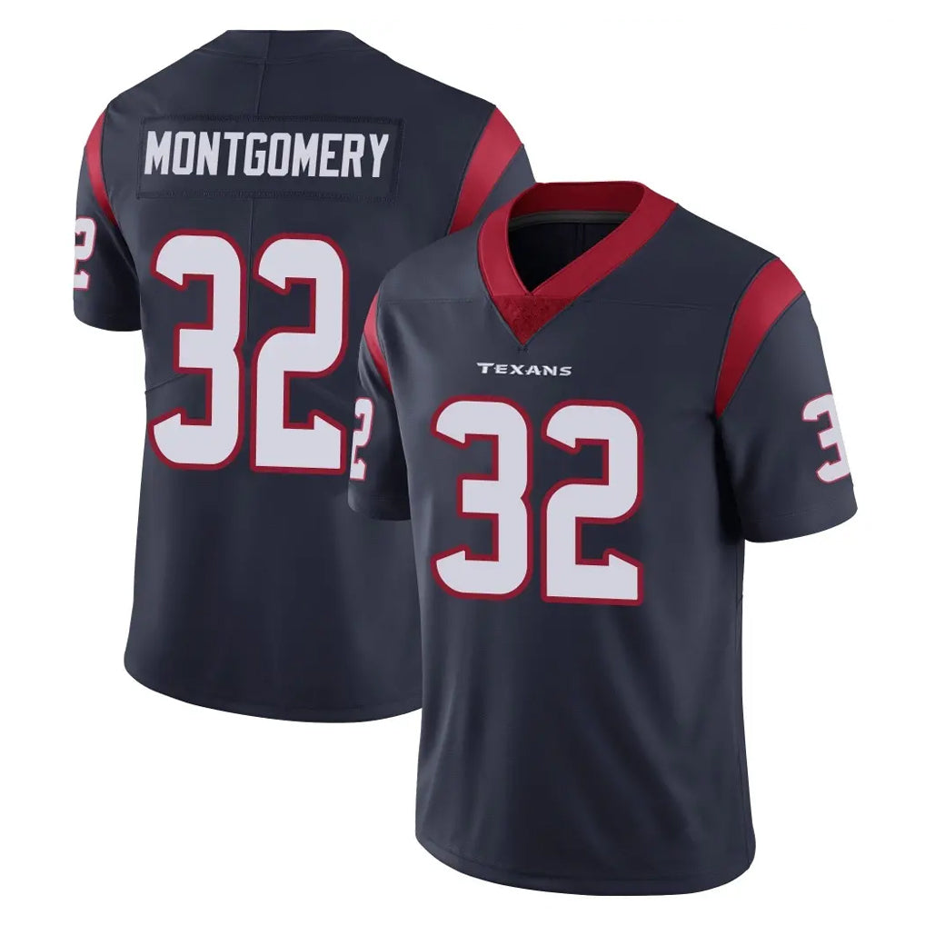 H.Texans #32 David Montgomery Player Navy Limited Vapor Untouchable Home Game BALCE Stitched Jerseys