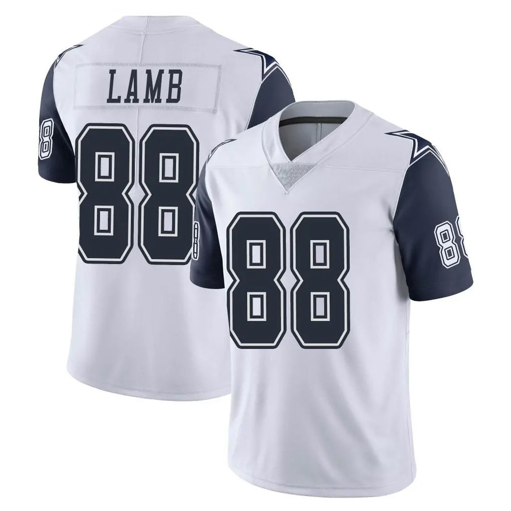 D.Cowboys #88 CeeDee Lamb Player White-Navy Limited Color Rush Vapor Untouchable Home Game BALCE Stitched Jerseys
