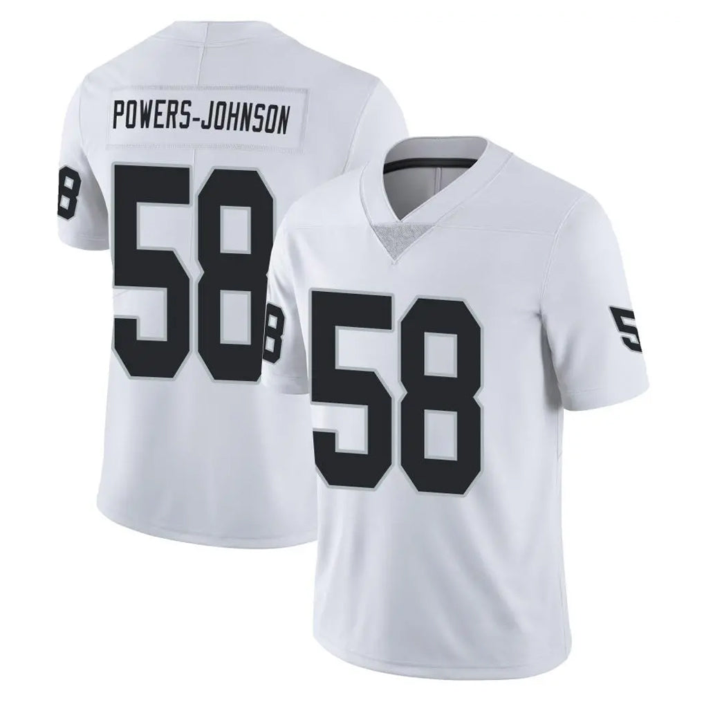 LV.Raiders #58 Jackson Powers-Johnson Player White Limited Vapor Untouchable Home Game BALCE Stitched Jerseys