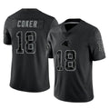C.Panthers #18 Jalen Coker Player Black Limited Reflective Game BALCE Stitched Jerseys