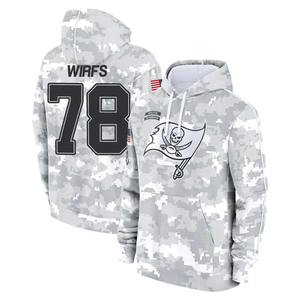 TB.Buccaneers #78 Tristan Wirfs Player Arctic Camo Limited Salute to Service Pullover Hoodies Game BALCE Stitched Jerseys