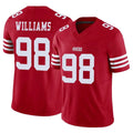 SF.49ers #98 Mykel Williams Player Red Limited Vapor F.U.S.E. Home Game BALCE Stitched Jerseys