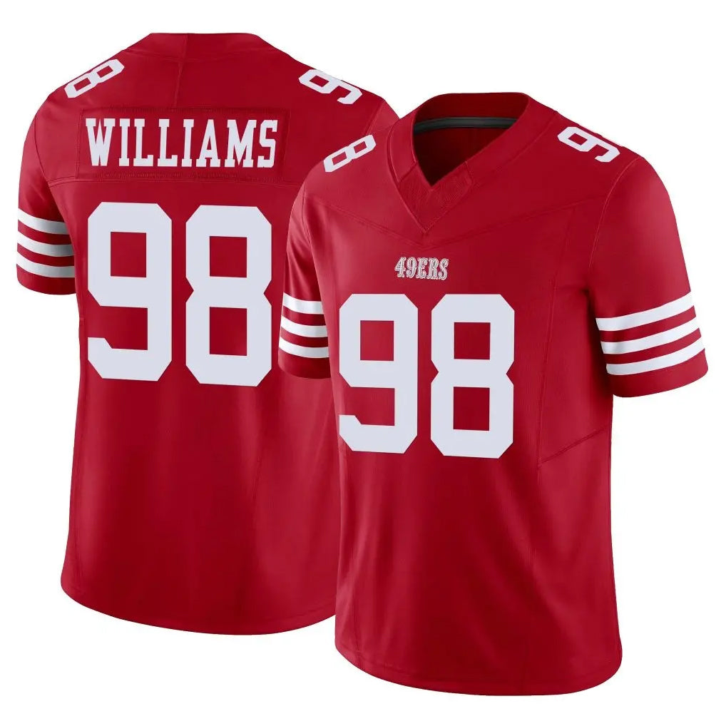 SF.49ers #98 Mykel Williams Player Red Limited Vapor F.U.S.E. Home Game BALCE Stitched Jerseys