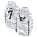 H.Texans #7 CJ Stroud Player Arctic Camo Salute to Service Hoodies Limited Game BALCE Stitched Jerseys