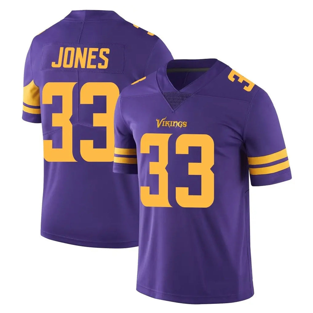 M.Vikings #33 Aaron Jones Sr. Player Purple Limited Color Rush Home Game BALCE Stitched Jerseys