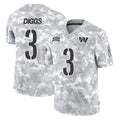 W.Commanders #3 Stefon Diggs Player Arctic Camo Limited Salute To Service Home Game BALCE Stitched Jerseys