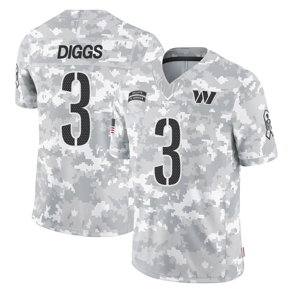 W.Commanders #3 Stefon Diggs Player Arctic Camo Limited Salute To Service Home Game BALCE Stitched Jerseys