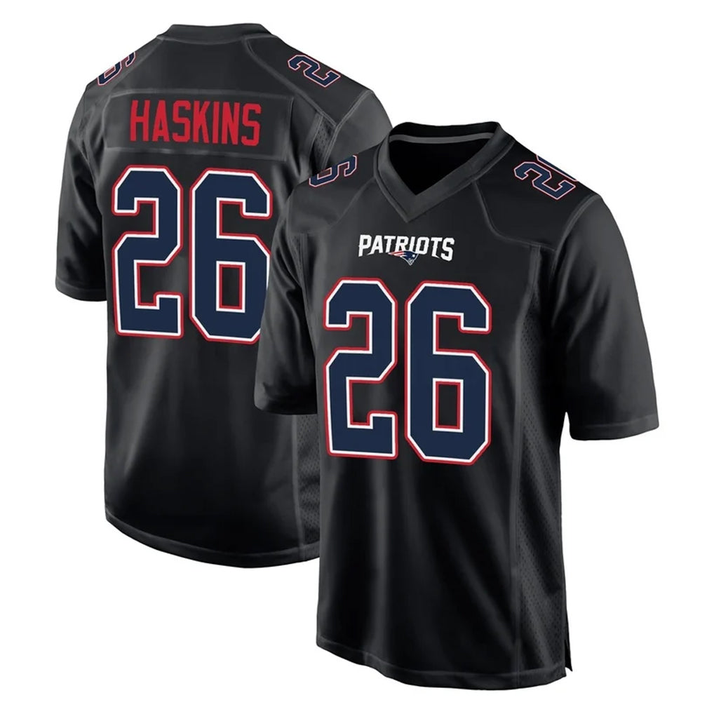 NE.Patriots #26 Hassan Haskins Player Carbon Fashion Limited Home Game BALCE Stitched Jerseys