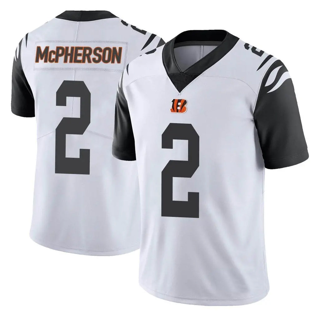 C.Bengals #2 Evan McPherson Player White Color Rush Vapor Untouchable Limted Home Game BALCE Stitched Jerseys