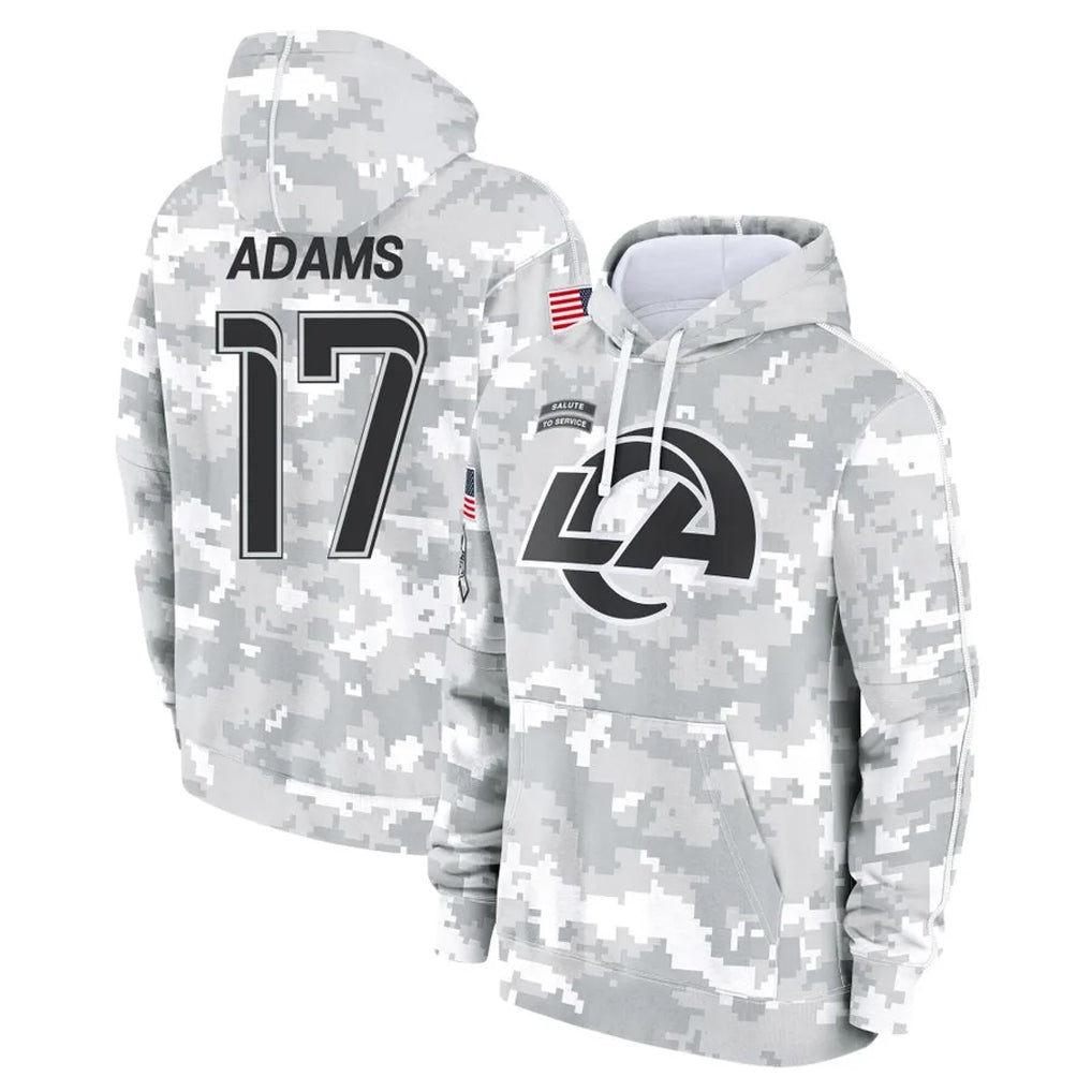 LA.Rams #17 Davante Adams Player Arctic Camo Salute to Service Hoodies Limited Game BALCE Stitched Jerseys