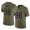 C.Bears #98 Montez Sweat Player Olive Salute to Service Limited Game BALCE Stitched Jerseys