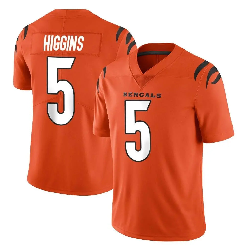 C.Bengals #5 Tee Higgins Player Orange Vapor Untouchable Limited Home Game BALCE Stitched Jerseys