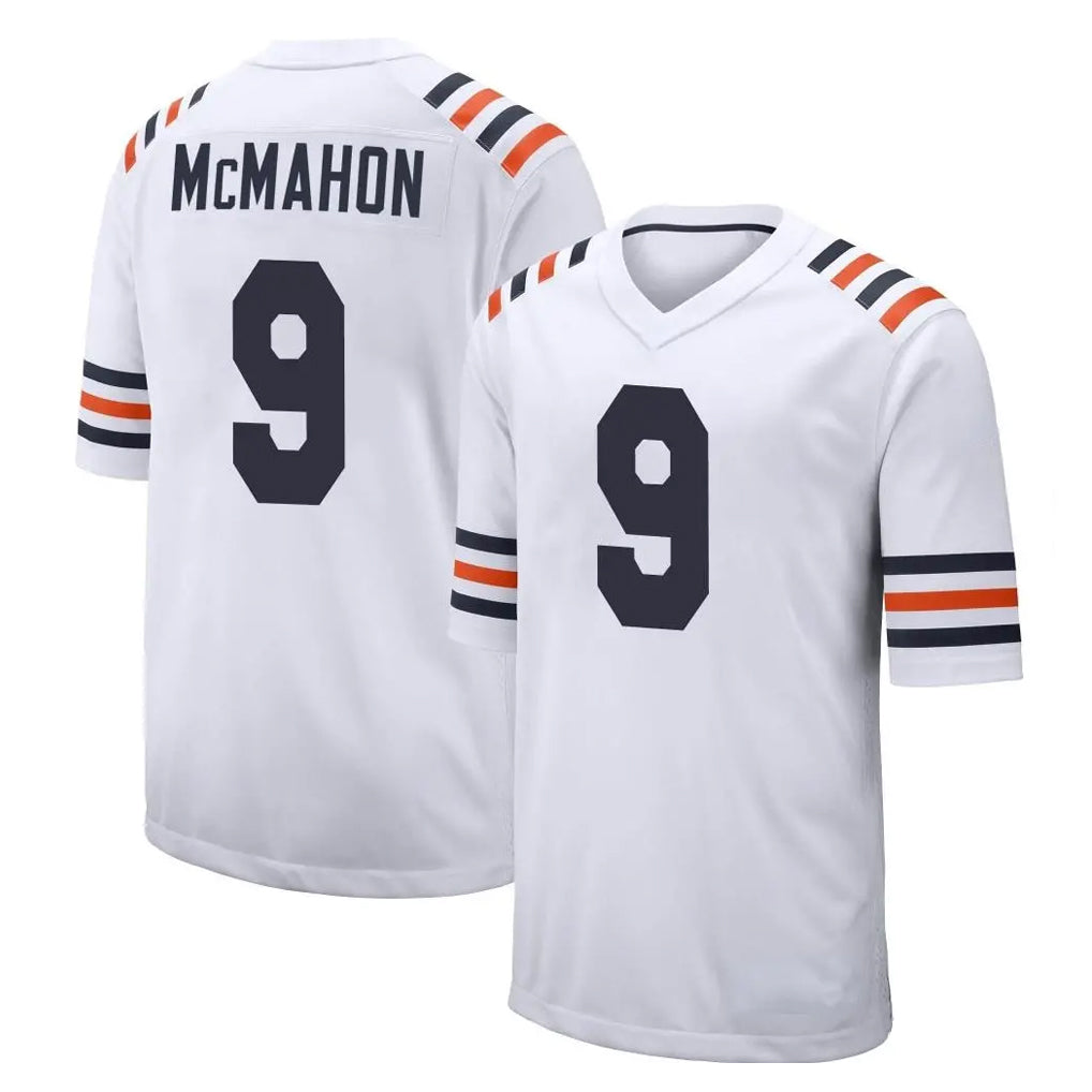 C.Bears #9 Jim McMahon Player White Classic Home Game BALCE Stitched Jerseys
