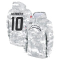 LA.Chargers #10 Justin Herbert Player Arctic Camo Salute to Service Hoodies Limited Game BALCE Stitched Jerseys