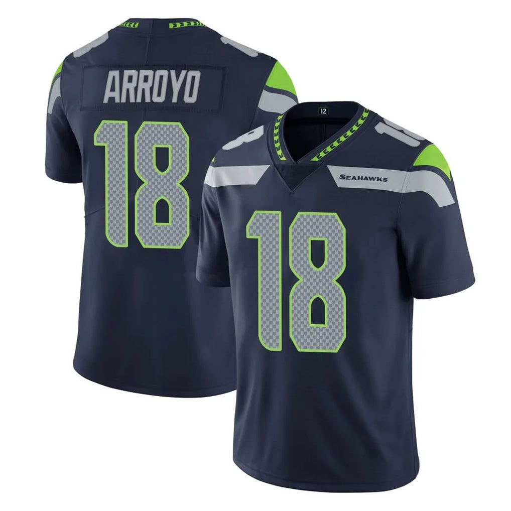 S.Seahawks #18 Elijah Arroyo Player Navy Limited Vapor Untouchable Home Game BALCE Stitched Jerseys