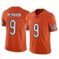 C.Bears #9 Jim McMahon Player Orange Alternate Vapor Limited Home Game BALCE Stitched Jerseys